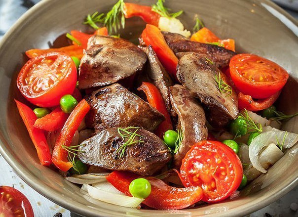 Печень куриная: рецепт салата с овощами Печень куриная: рецепт салата с овощами