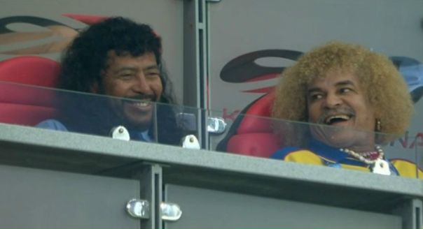 Легенды Колумбии Рене Игита и Карлос Вальдеррама на матче  #Ф2018