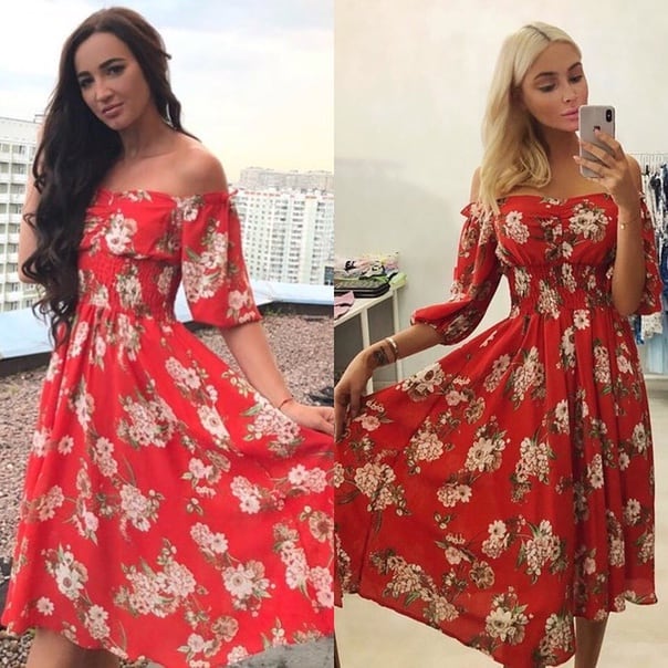 Ольга Бузова и Алена Шишкова в одинаковых платьях.