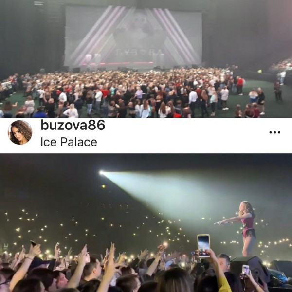 Верху фото с концерта зрителя, внизу с инсту Ольги Бузовой.