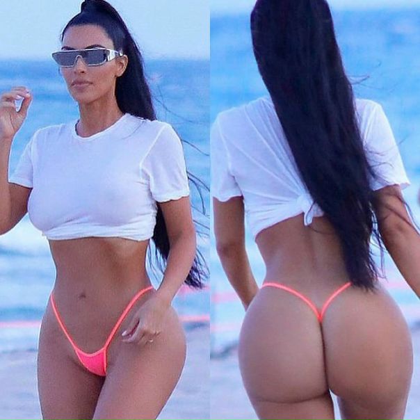 Сексуальная Ким Кардашьян во время фотосессии.