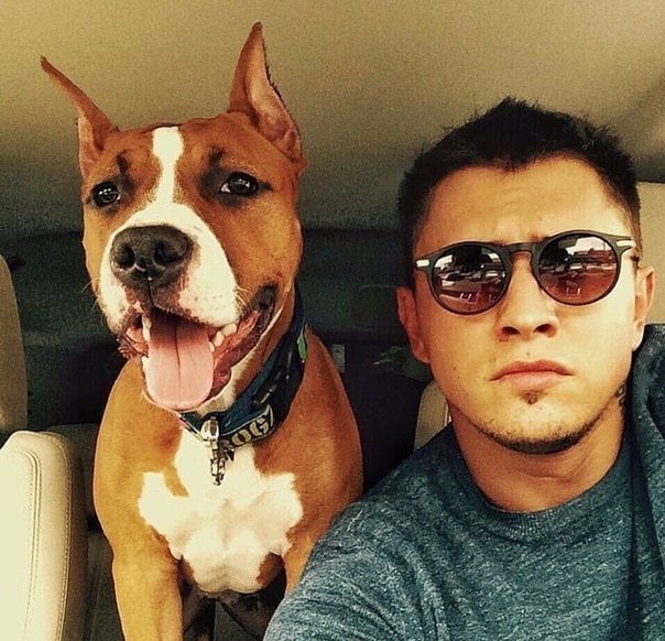 Павел Прилучный с четвероногим другом 