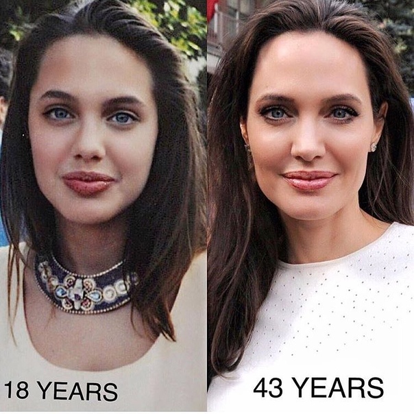 Анджелина Джоли раньше и сейчас.