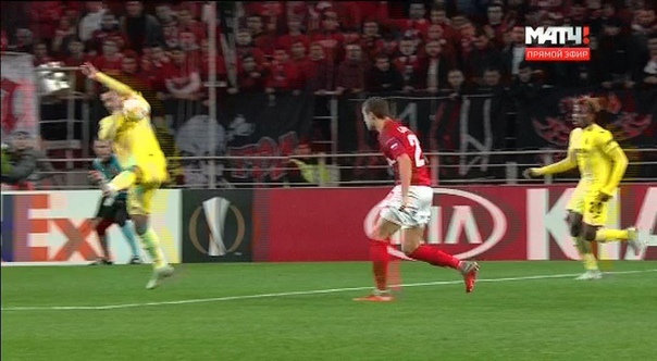 #СпартакВильярреал За что назначен пенальти в ворота гостей