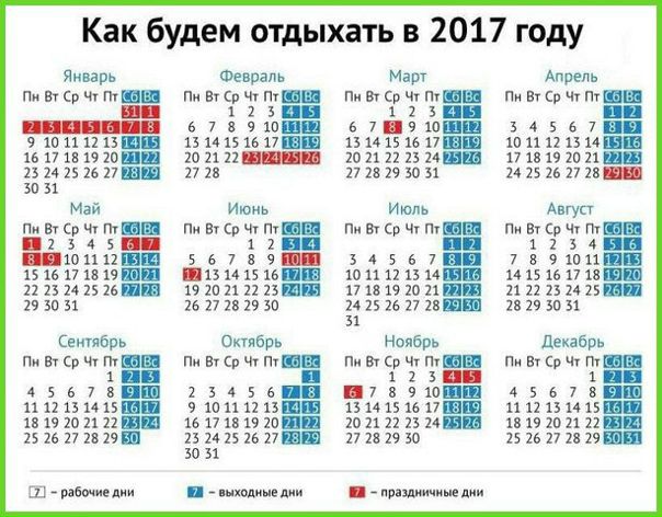 Утвержден список празднично-выходных дней в 2017 году.