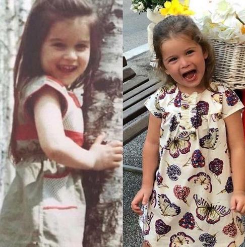 Старое фото Ксении Бородиной и ее дочки.