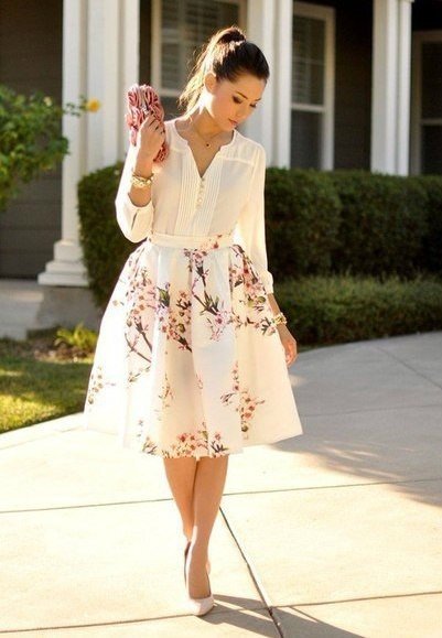 Стильные юбки с цветочным принтом 