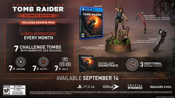 Коллекционное издание Shadow of the Tomb Raider — Ultimate Edition. В его составе: