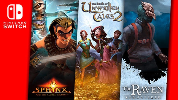 Издательство THQ Nordic объявило, что три приключения — The Raven Remastered, The Book of Unwritten Tales 2 и Sphinx and the Cursed Mummy — выйдут на Nintendo Switch. 