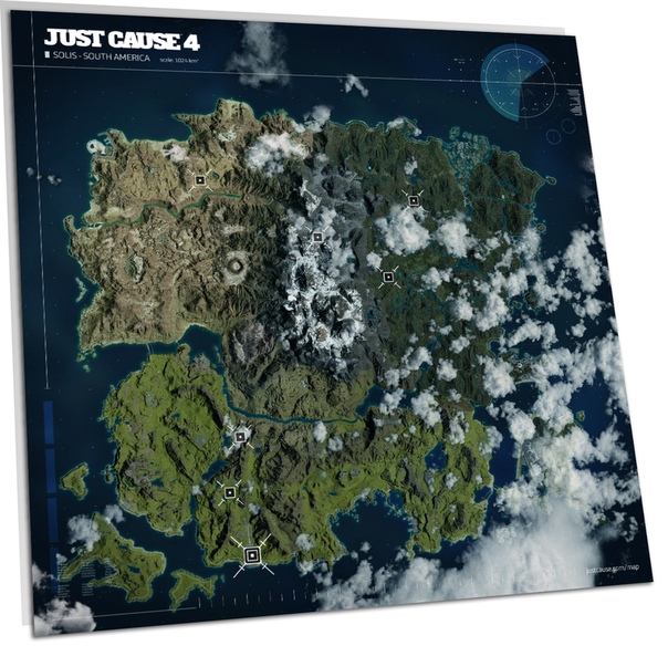 Создатели Just Cause 4 представили карту Солис — места действия грядущего экшена. Подробнее на карту можно посмотреть на официальном сайте проекта.